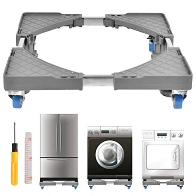 Imagen de FOCCTS Base Lavadora,Soporte Lavadora,Base con Ruedas,Soporte Lavadora Secadora,Elevador Plataforma ruedas Bloqueo y Patas Acolchadas,Carga ≤ 500KG,Ancho Ajustable 48 66cm,Altura 9 13cm