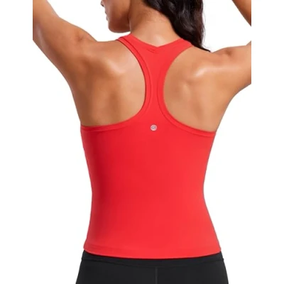 Imagen de CRZ Yoga Butterluxe Racerback Tank Top para Mujer Sin Mangas Entrenamiento Tops Atlético Camisas Camisole Rojo Profundo 38