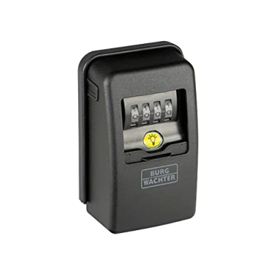 Imagen de BURG WÄCHTER Caja fuerte de llaves, con código numérico 4 dígitos para el exterior y interior, magnética, iluminada, segura, montaje en la pared, Key Safe 60L SB, negro