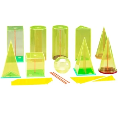 Imagen de WISSNER Juego de Formas Cuerpo 15cm 10 Geobodies con Secciones y Ejes centrales, Color Amarillo, Verde, Rojo (039510.000)