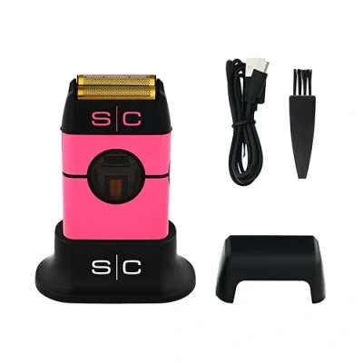 Imagen de Stylecraft Instinct Afeitadora Eléctrica Profesional para Hombre by Gamma Più, Barba y Pelo, 150 min Autonomía Sin Cable, Maquinilla de Afeitar Viaje, Cable USB Tipo C, Cuerpo Metálico (Rosa)