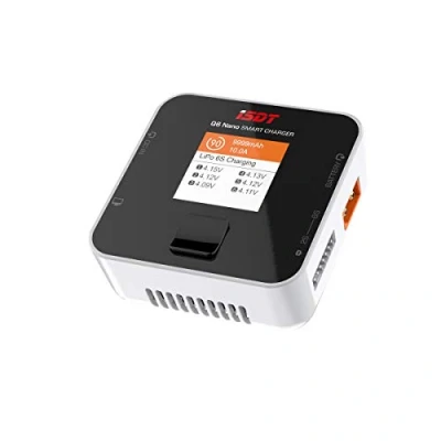 Imagen de YUNIQUE GREEN CLEAN POWER Cargador ISDT Q6 Nano 200W 8A Descargador equilibrado DC 2 6S, IPS, Firmware scOS 2.0, para baterías Lipo, Li Hv, NiMH, 21700 y 7.4v Blanco