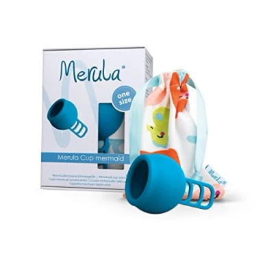 Imagen de Merula Cup mermaid (azul) Tamaño único copa menstrual de silicona grado médico