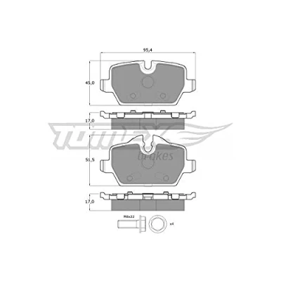 Imagen de TOMEX brakes TX 14 34 Juego de pastillas freno Eje trasero preparado para indicador desgaste con tornillos pinza BMW: 3 Berlina, Coupé