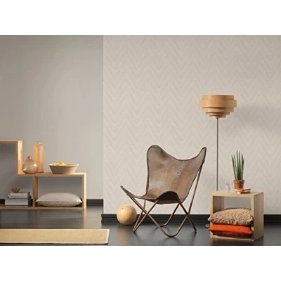 Imagen de Papel pintado Liso Hygge tejido no 10.05 m x 0.53 Beige Fabricado en Alemania de A.S. Création 363805 36380 5