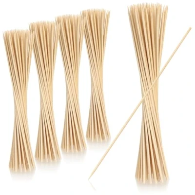 Imagen de COM FOUR® 250x Brochetas de shashlik hechas bambú largas madera para pegar carne, verduras y frutas barbacoa 35 cm el hogar (250 piezas 35cm)