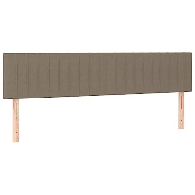 Imagen de vidaXL 2X Cabeceros Tapizado Dormitorio Cama Antimancha Protector Acolchado Cubierto Elástico Prueba Polvo Funda de Tela Gris Taupe 100x5x78/88 cm