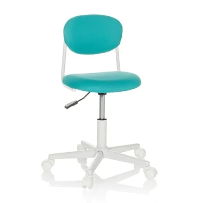 Imagen de hjh OFFICE Silla giratoria Infantil KIDDY Base I, de Tela, con Respaldo perfilado, Turquesa, 719241