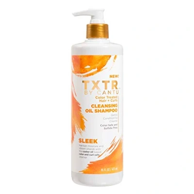 Imagen de CANTU Champú Txtr Sleek Cleansing Oil Limpia en profundidad Nutre e hidrata Sensación de frescor, 473 ml