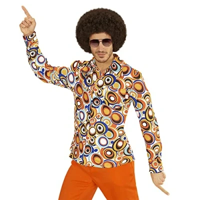 Imagen de W WIDMANN MILANO Party Fashion Camisa hombre años 70, burbujas, estilo disco, disfraces