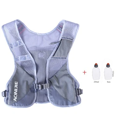 Imagen de AONIJIE Unisex Running Chaleco de hidratación Ultraligero Mochilas Trail Ideal para Senderismo Maratón Escalada y Ciclismo con 2 pcs Botellas 250 ml (Gris)