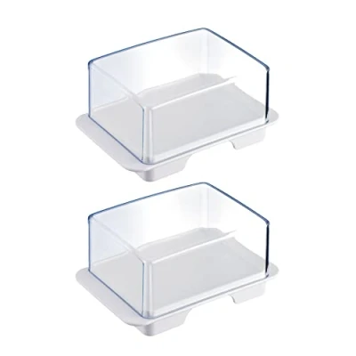 Imagen de Westmark 2 Mantequeras para nevera, Plástico, Exclusiv, Blanco/transparente, 208622E3