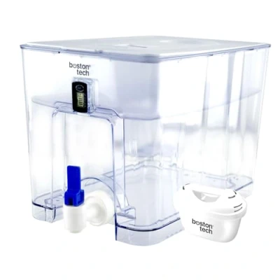 Imagen de FRESIAMAX Depósito Filtrante 7.5 L. Incl. 1x Cartucho. Dispensador de Agua Reduce Cal, Cloro e Impurezas. Indicador Digital. Diseño para Nevera y encimera. Libre BPA. con Sabor óptimo.