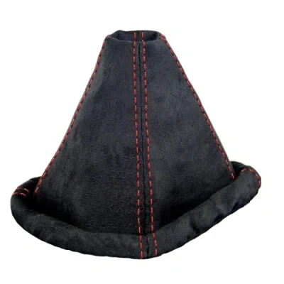 Imagen de L&amp;P A0118 Funda Saco microfibra suave Negro con Costura Roja de Palanca Cambios Cambio Velocidad velocidades Marchas conmutación