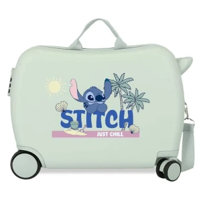 Imagen de Joumma Disney Stitch Just Chill Maleta Infantil Verde 50x38x20 cms Rígido 1,8 kgs Cierre de combinación Lateral ABS 38L Equipaje Mano