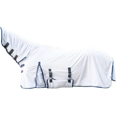 Imagen de HKM 7076 Lyon Manta antimoscas para Caballo (145 cm), Color Blanco