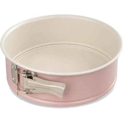 Imagen de Dr. Oetker Molde de Horno Desmontable Ø 20 cm con Base Plana, Modern Baking Retro Design, Revestimiento Antiadherente Premium Bicolor Reforzado Cerámica, Color: Rosa/Crema), 1 ud.