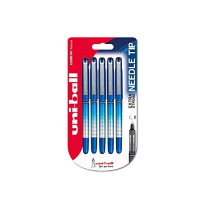 Imagen de Uni Ball UB 185S Eye Needle Pack de 5 bolígrafos, 0.5 mm, color azul