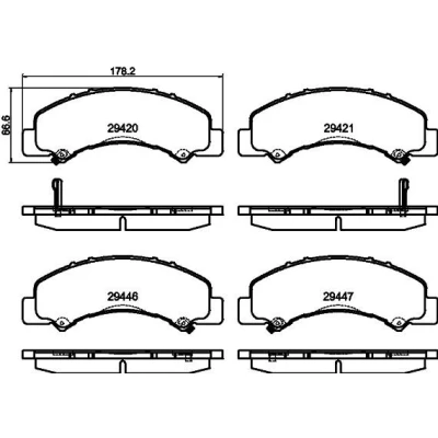 Imagen de HELLA 8DB 355 040 791 Juego de pastillas freno con contacto avisador desgaste accesorios ISUZU: Elf Camión plataforma/Chasis, N