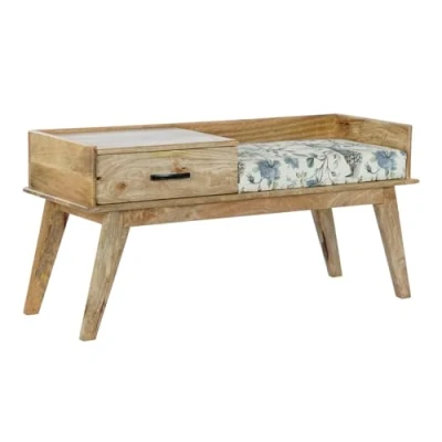 Imagen de Home ESPRIT Banqueta Multicolor Natural Madera de Mango 114 x 41 53 cm