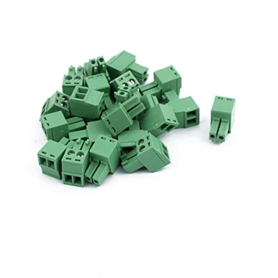 Imagen de sourcing map 20pcs 300V KF2EDGK Bloque de Conector Borne Terminales Tornillo PCB 3,5mm Paso 2 Pines