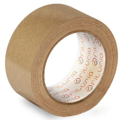 Imagen de OFITURIA Cinta Adhesiva Ecológica de Papel Kraft color Marrón. Carrocero para Embalaje, Enmarcar Cuadros o Sellar. Empaquetado Seguro y Resistente (48 mm x 45 mts Kraft, 1 Rollo)