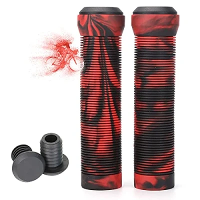 Imagen de Puños Bicicleta Montaña Silicona, 1 par Ergonomicos Manillar de Puños, Suave Antideslizante, 22mm Mango Universal para Bici Montaña/MTB/BMX/Scooter (Red)