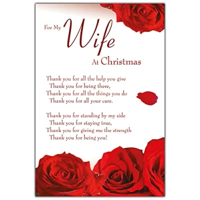 Imagen de tarjeta de Navidad con texto en inglés &quot;Nice Words&quot; para esposa, romántica