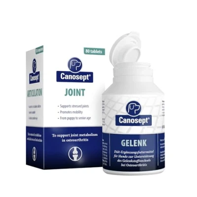 Imagen de Canosept comprimidos para las articulaciones perros Condroprotector fórmula única: con mejillón de labio verde, glucosamina, Omega 3 protección 80