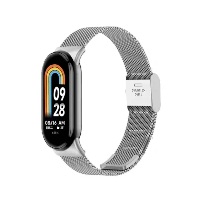 Imagen de Correa Friendly License FRSWB094, Acero inoxidable, Tamaño Muñeca 14 22 cm, Compatible con Xiaomi 9 y 8, Plata