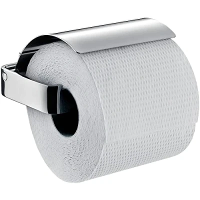 Imagen de Emco Loft 50000100 Portarrollos, Cromado, con Tapa, Soporte para Rollo de Papel higiénico, Montaje en Pared, Aluminio, Talla única
