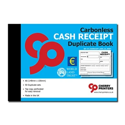Imagen de Cherry Carbonless NCR Euro Cash Receipt Duplicate Book A6 50 Sets