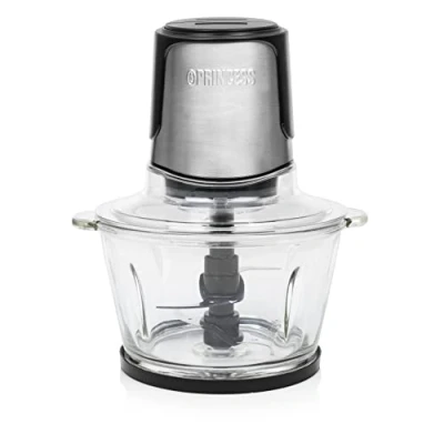 Imagen de Princess 221052 picadora eléctrica de alimentos Duo XL, 4 Cuchillas Acero Inoxidable, Bol Vidrio con indicador nivel 1.5 L, cocina para carne, verdura, fruta y hielo, 300 W