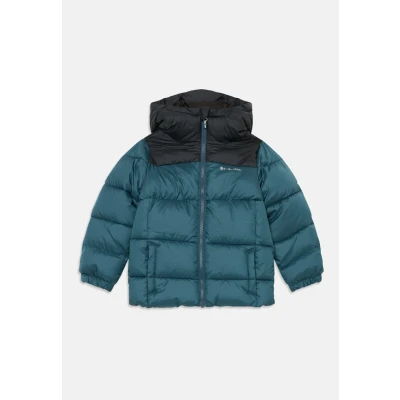 Imagen de Columbia chaqueta con capucha unisex para jóvenes, acolchada capucha, color azul claro (Everblue), negro, talla S