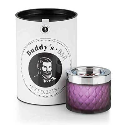 Imagen de Buddy&#039;s Bar cenicero „Romeo“, Vidrio con Cierre de Bayoneta, Metal Cromado, Opaco Mate, 9,5cm x 8cm en Morado Mate