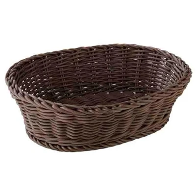 Imagen de cesta APS, ovalada &quot;PROFI LINE&quot; Cesta, de mimbre polipropileno Dimensiones: 25 x 19 cm/Altura: 6,5 cm/Color: Marrón oscuro