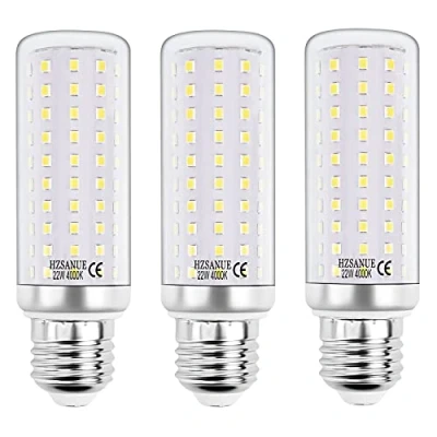 Imagen de HZSANUE LED Maíz Bombilla 22W, Blanco Neutro de 4000K, E27 Tornillo Edison Bombilla, 2500lm, 180W Incandescente Equivalentes, 3 Pack