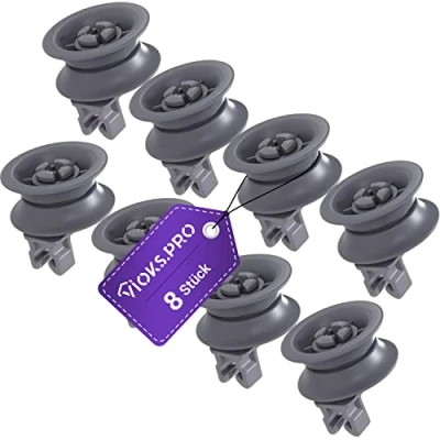 Imagen de Vioks.pro Juego de 8 Ruedas repuesto para lavavajillas Bosch 00611666 00165313 cesta Accesorios superior
