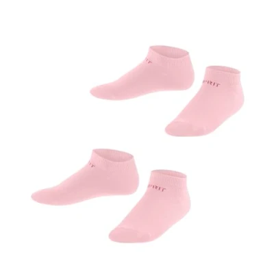 Imagen de ESPRIT Foot Logo 2 Pack K SN algodón corte unicolor pares, Calcetines cortos Unisex niños, Rosa (Orchid 8985), 31 34