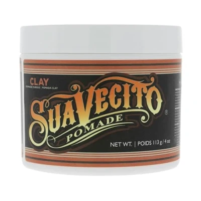 Imagen de Suavecito Pomade Firme Clay, Arcilla de Sujeción Fuerte para el Cabello Hombres, Capilar Mate Bajo Brillo, Pomada Peinados con Textura Natural, 4oz/113g