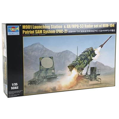 Imagen de Trumpeter 01022 Kit Modelo M901 El Lanzamiento de la estación y AN/MPQ 53 Equipo Radar del Sistema MIM 104 Patriot Pac 2 Sam, Gris