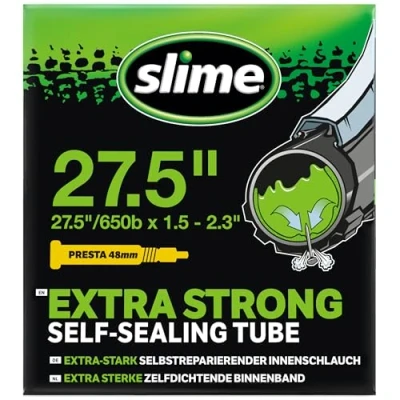 Imagen de Slime 30023 A6 Cámara Interior de Bicicleta con Sellante Pinchazos Slime, Sellado Autónomo, Prevenir y Reparar, Válvula Presta, 50/60 584 mm (27,5 (650b) x 1.5 2,3)