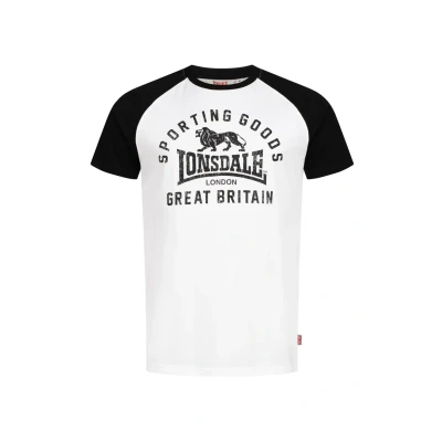 Imagen de Lonsdale Normale Passform Trenance Camiseta estampada, Hombre, Talla: Large, White black