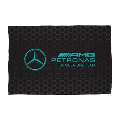 Imagen de Character World Mercedes AMG Petronas Manta de Forro Polar Oficial Negra súper Suave y cálida, diseño sigiloso fórmula Dormitorio, Camping Fiestas Pijamas, 100