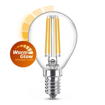 Imagen de Philips LED E14 P45 3,4W transparente WarmGlow