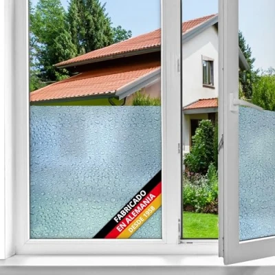 Imagen de d c fix vinilo adhesivo para cristales ventanas gotas autoadhesivo opaco translúcido privacidad decorativo mampara de ducha baño lámina pegatina 45 cm x 2 m
