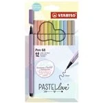 Imagen de Rotulador premium STABILO Pen 68 Set PASTELlove Estuche con 12 colores pastel