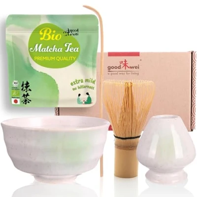 Imagen de Goodwei Juego de Matcha 30g Té Biológico Japonés (Shiro, con Soporte Batidor)