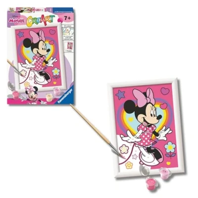 Imagen de Ravensburger CreArt Serie E: Minnie, Kit para Pintar por Números, Contiene una Tabla Preimpresa, un Pincel, Colores y Accesorios, Juego Creativo Niños Niñas 7+ Años
