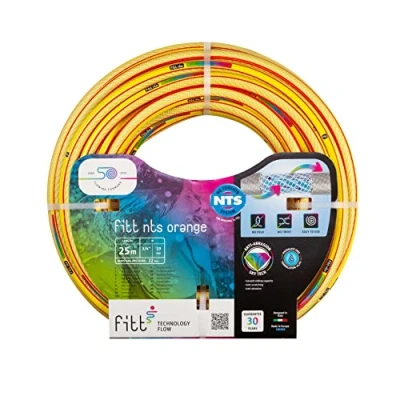 Imagen de FITT NTS Orange 3/4&quot; (19mm) 25 m Manguera para Riego de Jardín, Robusta y Maleable, Uso Intensivo